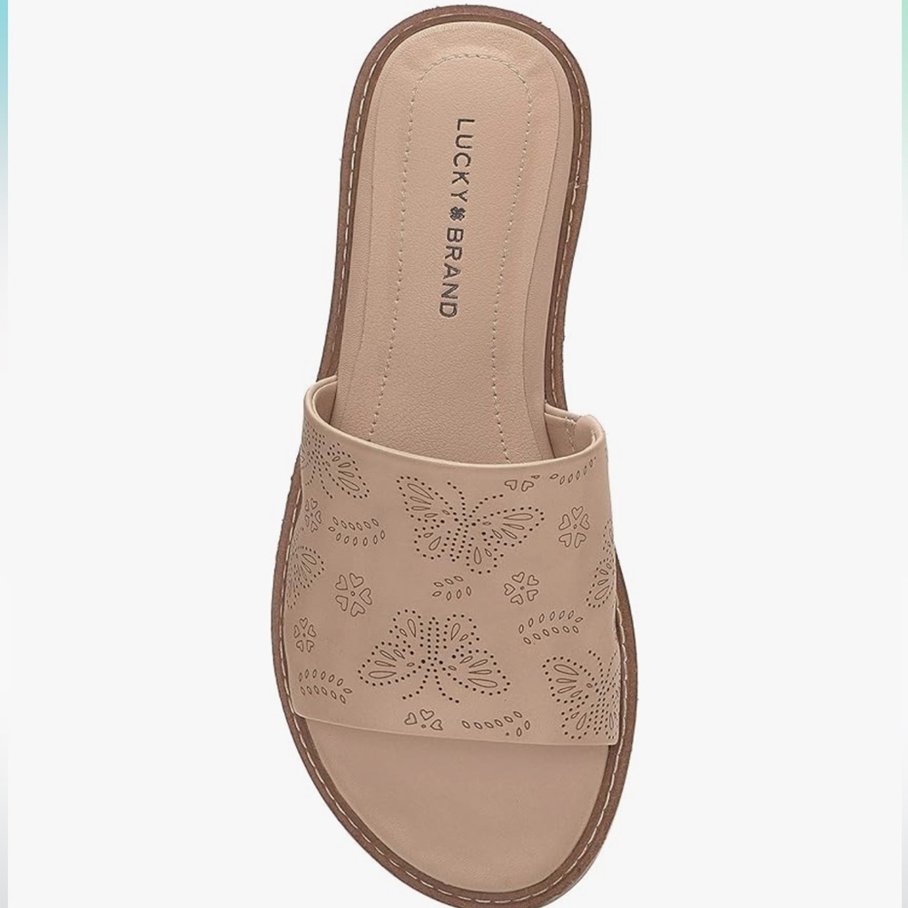 Lucky Brand Women's Beige Slide Sandals